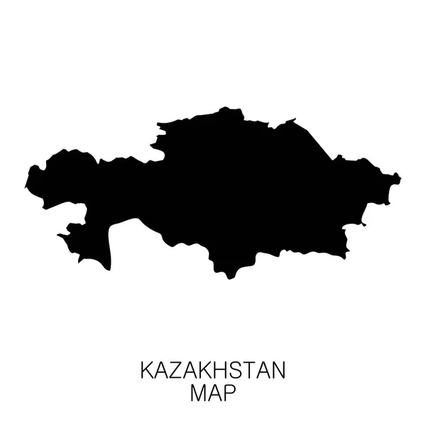 Kazakhstan map and country name isolated on white background. Vector illustration — Stock Vector