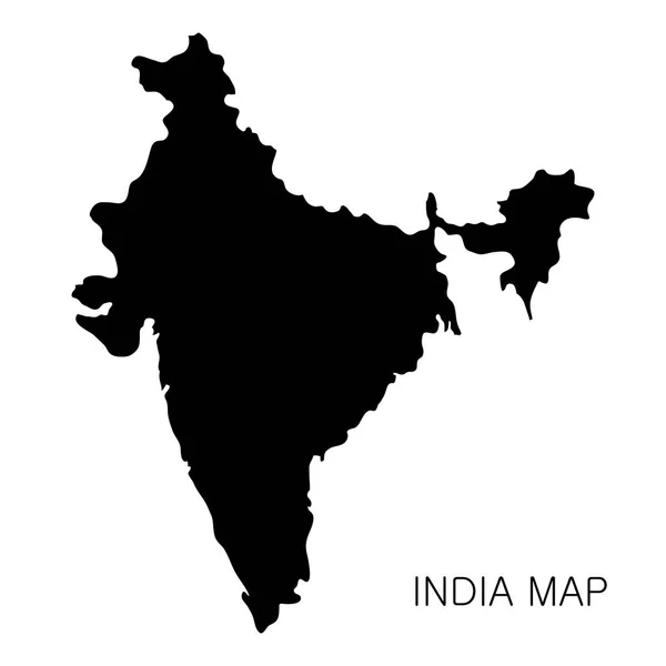 Mapa Indii i nazwa kraju izolowane na białym tle. Ilustracja wektora — Wektor stockowy