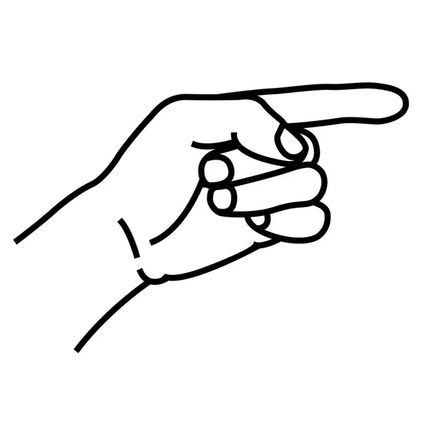 Zeigefinger. Hand zeigt einen Finger oder zählt einen. Gestenhand eines menschlichen Zeigefingers. Vektorillustration — Stockvektor