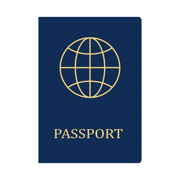 Icono biométrico del pasaporte azul. Documento de identidad con identificación digital para viajes e inmigración. Vector — Archivo Imágenes Vectoriales