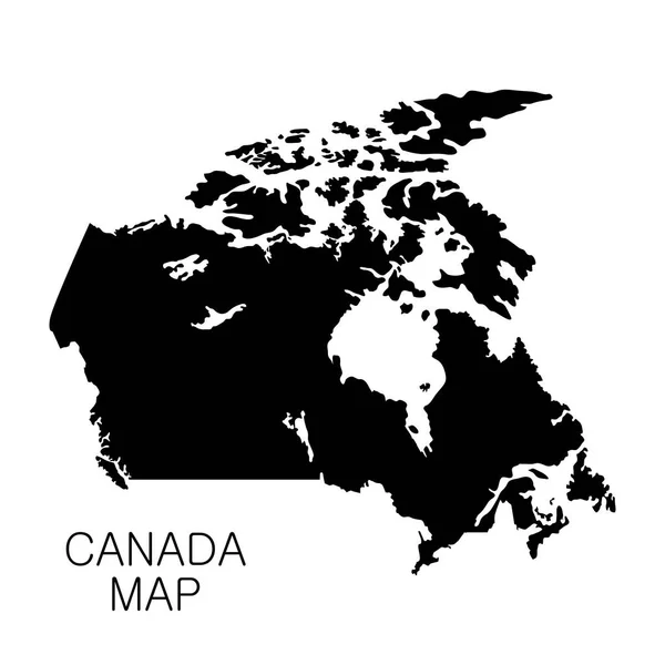 Canadá mapa e país nome isolado no fundo branco. Ilustração vetorial —  Vetores de Stock