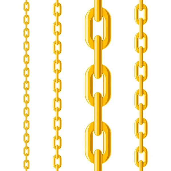 Chaîne en métal doré serti motif sans couture isolé sur fond blanc. Illustration vectorielle — Image vectorielle
