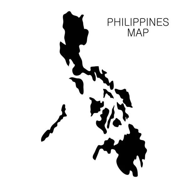 Philippines map and country name isolated on white background. Vector Stock Illustration