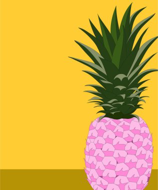 Pankart için vektör illüstrasyon karikatürü veya yaz tatili kartı, sarı arka planda fotokopi alanı, doğal tropikal tatlı ve ekşi meyveler, sağlıklı gıda yaşam tarzı kavramı