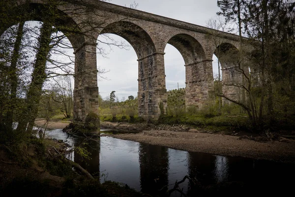 Yorkshire kırsalında eski bir taş viyadük inşa etti.
