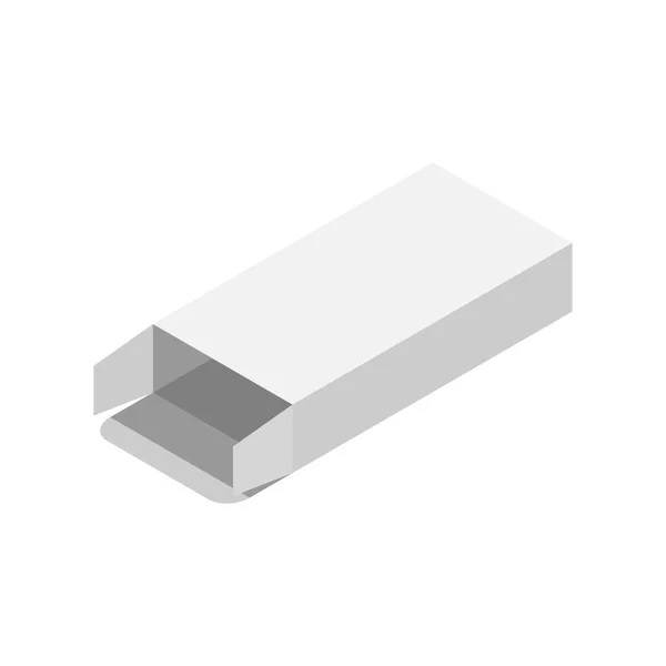 Ilustración de Vector Blank White Packaging Box. Vista isométrica. Plantilla simulada lista para el diseño . Gráficos Vectoriales