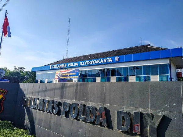 Yogyakarta Indonesia Abril 2020 Hielo Dirección Tráfico Policial Regional Yogyakarta — Foto de Stock
