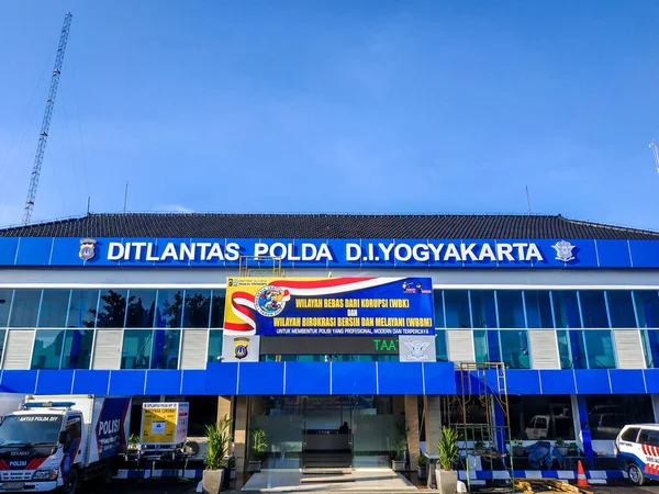 Yogyakarta Indonésia Abril 2020 Gelo Direção Tráfego Regional Polícia Yogyakarta — Fotografia de Stock