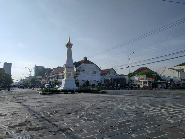 Yogyakarta Indonesia Kwiecień 2020 Atmosfera Pomnika Yogyakarta Gdy Pandemia Wirusa — Zdjęcie stockowe