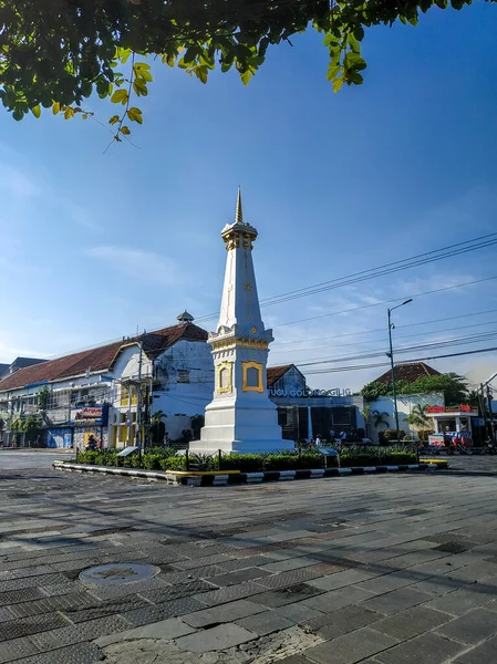 Yogyakarta Indonesia April 2020 세계적 바이러스 Covid 자카르타 기념물의 분위기 — 스톡 사진