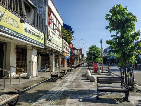 Yogyakarta Indonesia April 2020 Malioboro Street Deserted Because Outbreak Covid — 图库照片