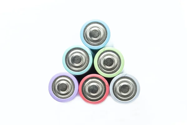 Bir sürü renkli pil.