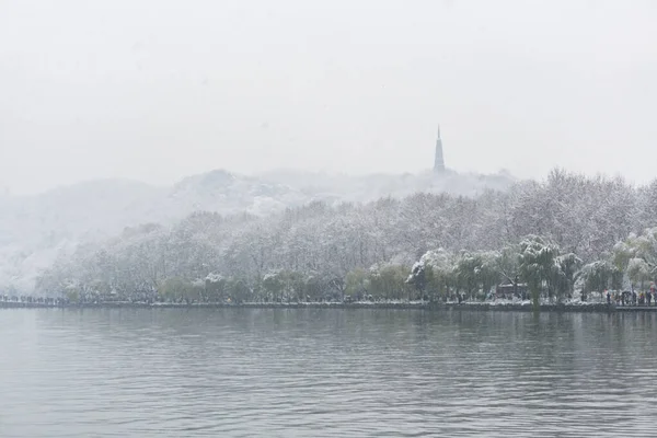 Westlake Sneeuwdag Hangzhou — Stockfoto