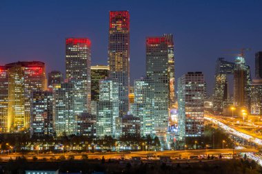 Pekin Skyline, binaların soyut görüntüsü