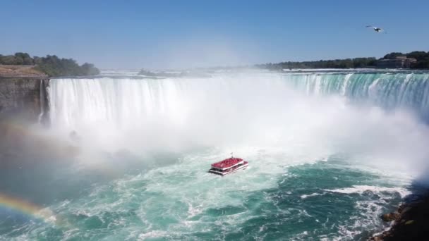 Slavný vodopád Niagarských vodopádů v Kanadě — Stock video