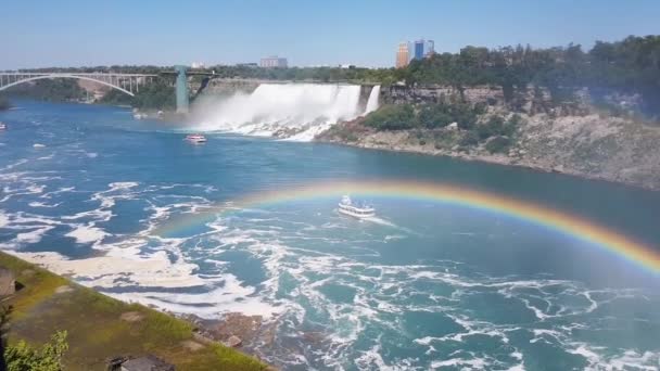 La famosa cascada de las Cataratas del Niágara en Canadá — Vídeos de Stock