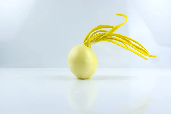 Verduras Frescas Aisladas Sobre Fondo Blanco Cebolla Pimiento Rojo Verde — Foto de Stock