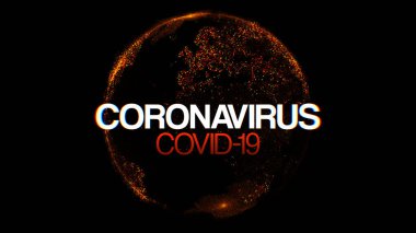 Coronavirus küresel salgın konsepti haber ve bloglar için 3D illüstrasyon. Dünya çapında covid-19 enfeksiyonu. Dünya Hologramı