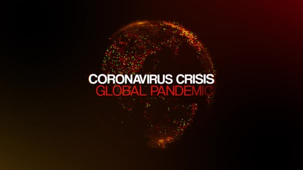 Coronavirus concepto pandémico global 3d animación. covid-19 infección mundial — Vídeos de Stock