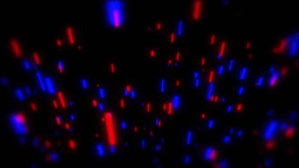 Neon Rain leuchten rote und blaue Linien. Schöne Retro-3D-Animation — Stockvideo