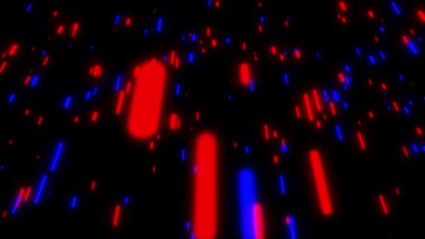 Leuchtende Neon regen abstrakten Hintergrund. Schöne Retro-3D-Animation — Stockvideo