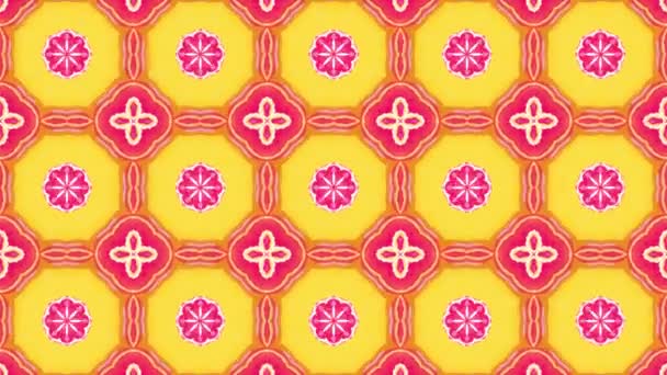 Colorato sfondo caleidoscopio. Colori vivaci rosa e giallo. Stile di moda . — Video Stock