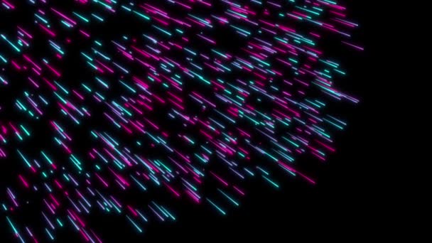 Fondo abstracto de diseño de movimiento de líneas de neón. Animación retro de rayas brillantes — Vídeos de Stock