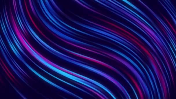 要旨鮮やかな青とピンクの色でカラフルな波状の背景。ループアニメーション — ストック動画