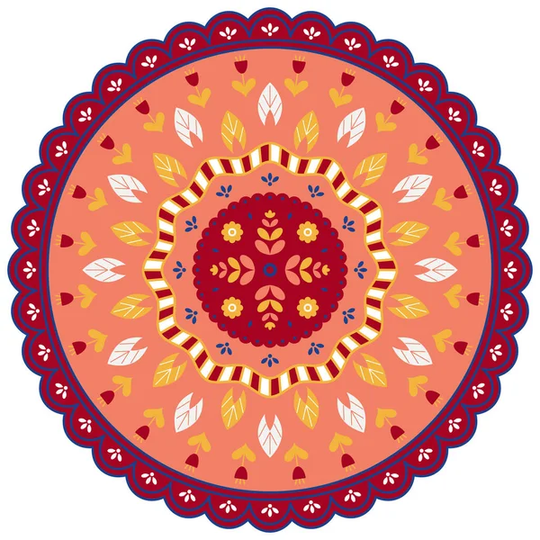 Mandala de flores ornamentales. Ilustración vectorial aislada. Folk estilo nativo — Vector de stock