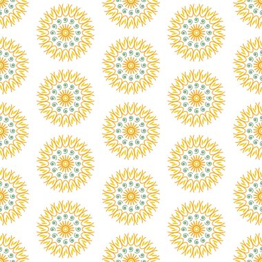 Şekil verilmiş karahindiba çiçeği pürüzsüz bir desen çizmiş. Soyut sarı çiçekler