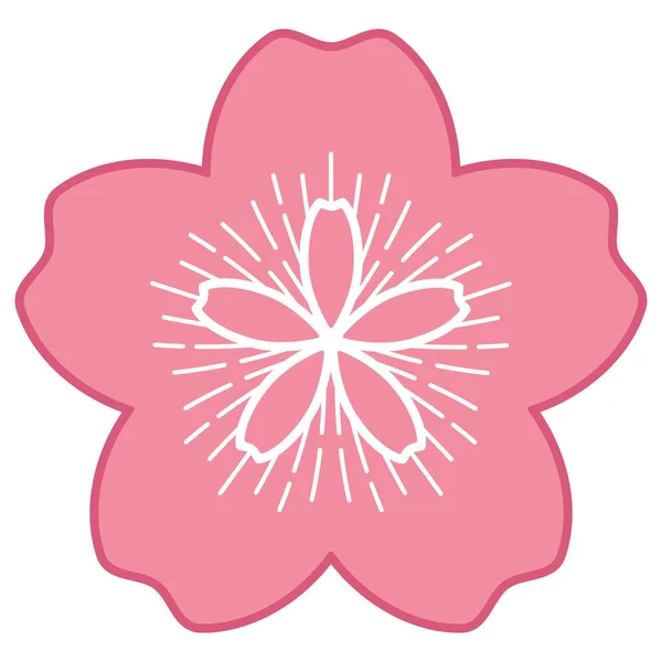 Flor Sakura. Ilustración vectorial de estilo plano de flor de cerezo aislada en blanco — Vector de stock