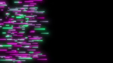 Veri akışı kavramı. Birçok parlak çizgi tek yönde hareket ediyor.