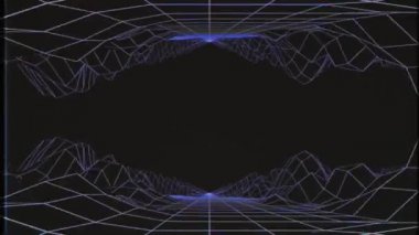 80 'lerin stil döngüsü animasyonu. Bozuk video kaset efekti. Geri dalga.