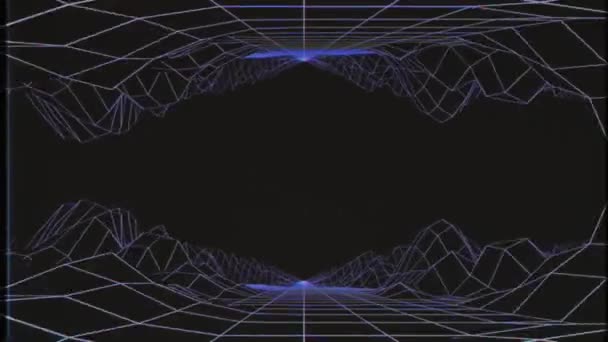80s glitch vhs estilo de animación de bucle. Efecto de cinta de vídeo distorsionado. Retroondas . — Vídeo de stock