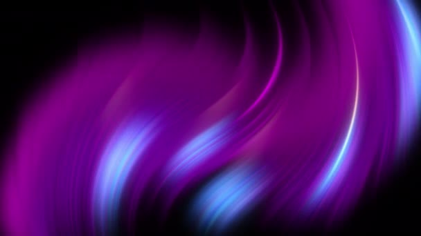 Blue and pink neon glowing curved wavy lines abstract motion background. Loop — Stock Video