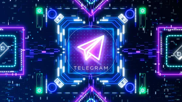 Символ Telegram Open Network. Фінансовий та діловий підпис на цифровому тлі — стокове фото