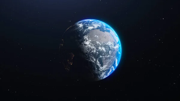 Aarde blauwe planeet in de ruimte. 3d illustratie voor wetenschap, astronomie en bedrijfsleven. — Stockfoto