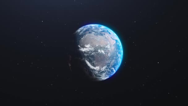 Planeet Aarde draait langzaam. Realistische wereld globe spinnen 4k video animatie — Stockvideo
