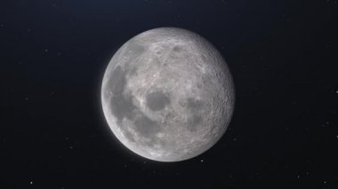 Ay yavaş yavaş dönüyor. Ay evreleri aşamalardan geçer. 3d uydu