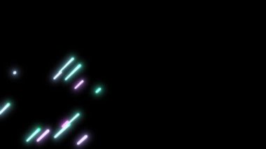 Moda tasarımı geçmişe dönük animasyon. Neon hatları. Oyun ve teknoloji