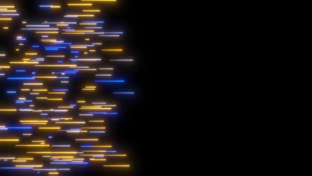 Blaue und gelbe Leuchtlinien abstrakten Bewegungshintergrund. Zukunftsthema Technologie — Stockvideo