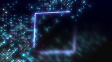 Fütürist neon arka plan animasyonu. Dijital arayüz arkaplanı. Döngü hareketi