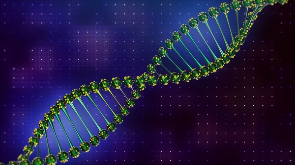 Спиральная болезнь и болезнь ДНК спирали. Светящийся синий. наука и здравоохранение — стоковое фото