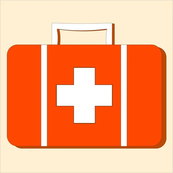 First Aid Kit Plastic Suitcase Vector — Stock Vector