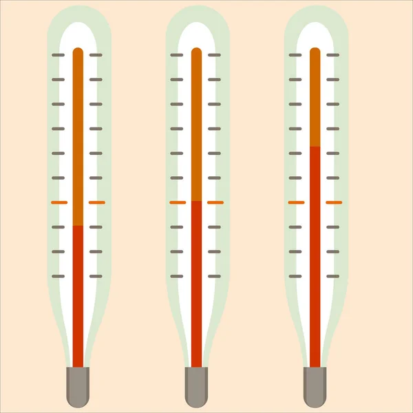 Thermometers Measuring Body Temperature — Stock Vector