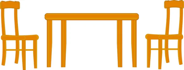 Mesa Dos Sillas Madera — Vector de stock