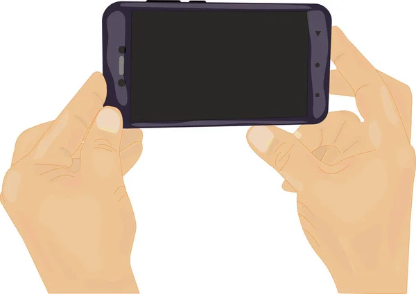 Havalı akıllı telefon vektörü tutan eller