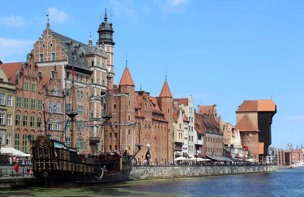Gdański Widok Stare Miasto Kolorowe Ulice Pięknego Miasta Klasyczna Europejska — Zdjęcie stockowe
