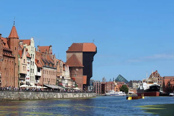 Blick Auf Die Danziger Altstadt Bunte Straßen Einer Wunderschönen Stadt — Stockfoto