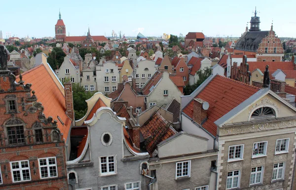 Daken Van Oude Stad Gdansk Polen Architectuurfoto Reisbestemmingen Europa — Stockfoto
